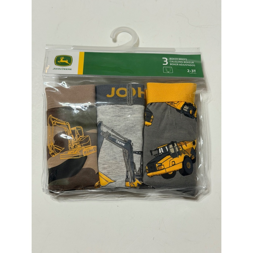 John Deere Toddler Boys 3 Pack Boxer Briefs Construction Tractor 2-3T 25G3699JR